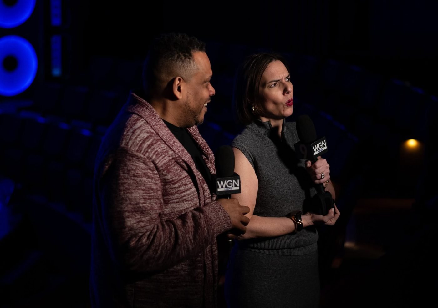 Daryl D. Brooks interviewed by WGN News inside Black Ensemble Theater
