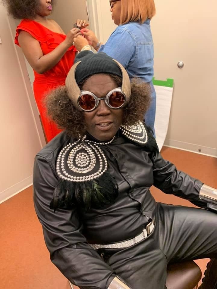 Daryl D. Brooks backstage in costume for You Can't Fake the Funk